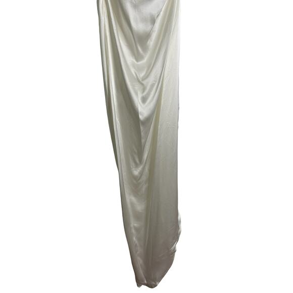 Amanda Uprichard Samba 100% Silk Gown Halter Bridal Formal Gala Wedding Prom S - Picture 8 of 12
